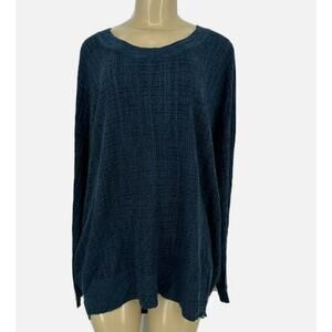 Lane Bryant Sweater Womens Size 26 28 Blue Pullover Tunic Viscose Cozy Oversized